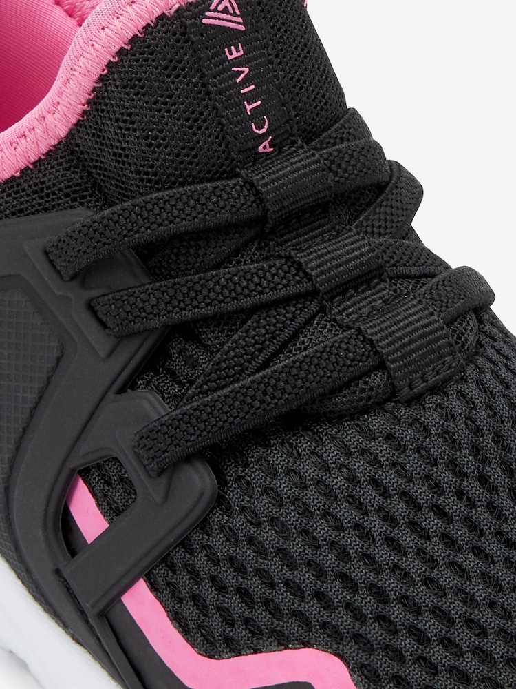 Schwarz und Pink - Elastischer Sportschuh mit Schnürung - Bild 5 von 5 Schwarz und Pink - Elastischer Sportschuh mit Schnürung - Bild 5 von 5