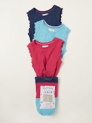 FatFace Blue Rib Jersey Vests 3 Packs - Image 1 of 4