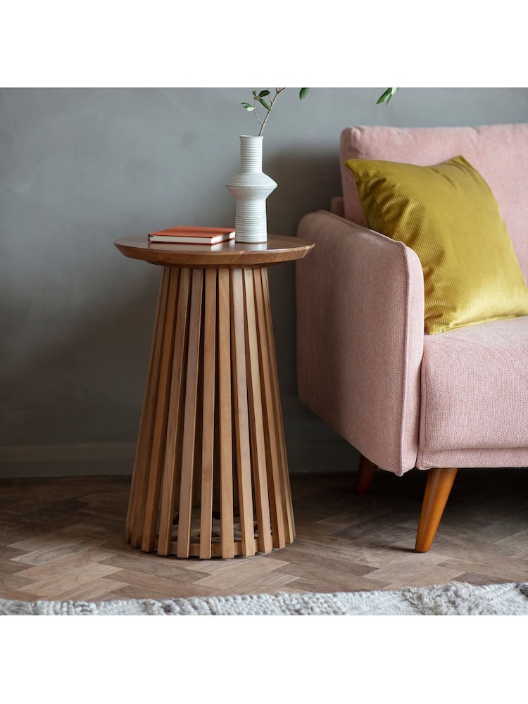 Gallery Home Natural Benton Slatted Side Table - Image 1 of 3