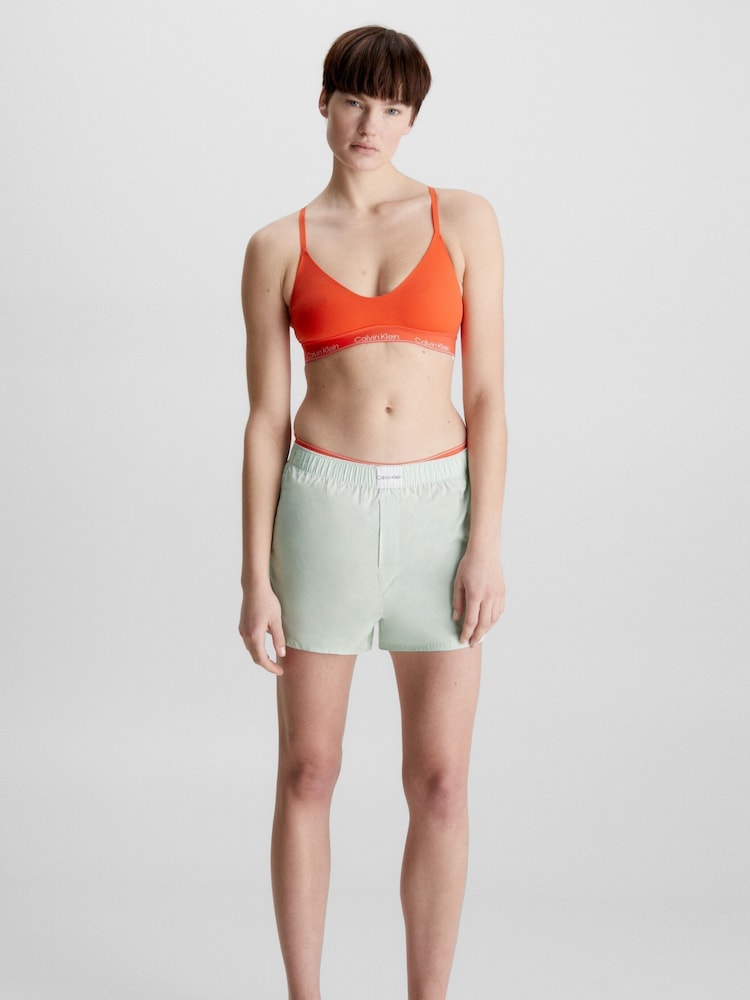 Calvin Klein Slim Fit Green Pure Cotton Shorts - Image 1 of 1 Calvin Klein Slim Fit Green Pure Cotton Shorts - Image 1 of 1