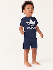 Conjunto de pantalones cortos y camiseta de algodón 100 % con diseño de trébol para bebé de adidas Originals - Imagen 1 de 5
