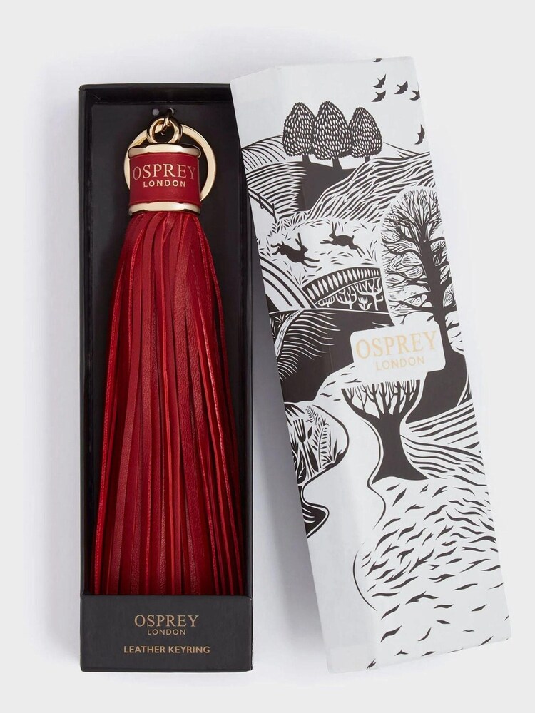 OSPREY LONDON Red The Dita Leather Tassel Keyrings - Image 3 of 3