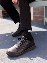 negro - adidas Originals Black Tensaur Sport Lace Up Trainers - Imagen 1 de 12