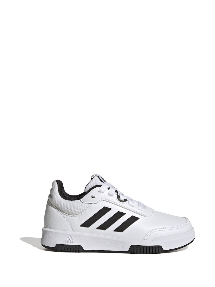 adidas White/Black Tensaur Sport Lace Up Trainers - Image 1 of 9
