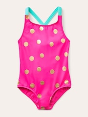 Boden Pink Cross-Back Printed Swimsuit - Image 1 of 3