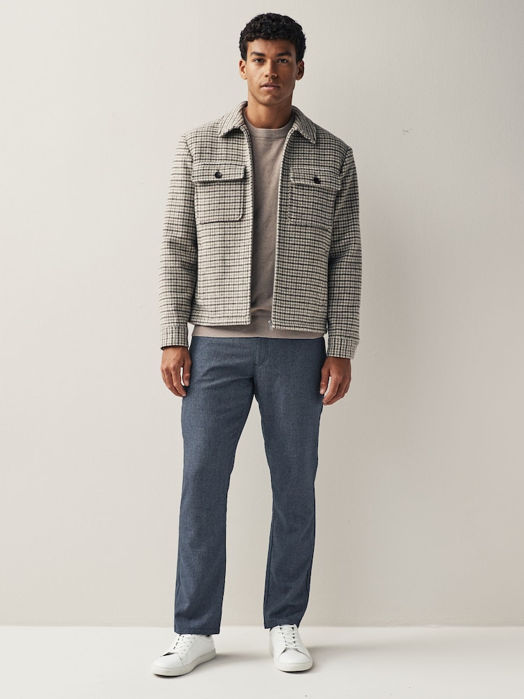 Blue Slim Smart Textured 5-Pocket Trousers - Image 2 of 9