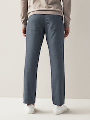 Blue Slim Smart Textured 5-Pocket Trousers - Image 4 of 9