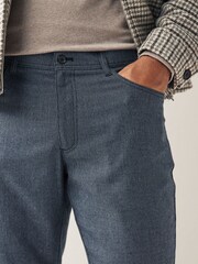 Blue Slim Smart Textured 5-Pocket Trousers - Image 5 of 9