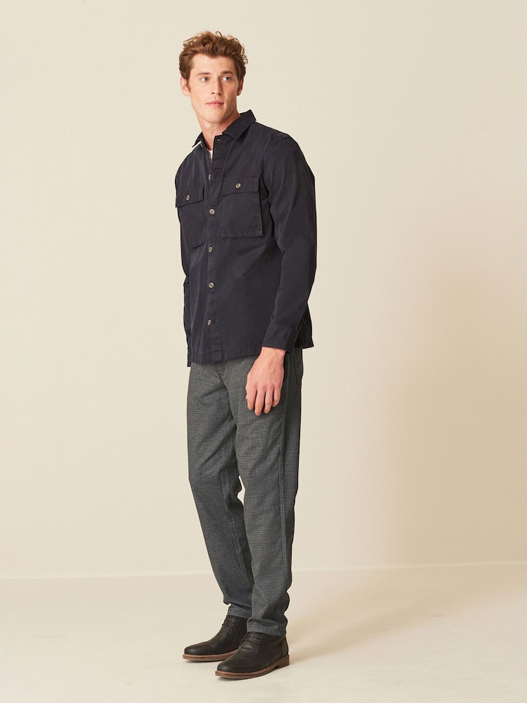 Charcoal Grey Slim Smart Textured 5-Pocket Trousers - Image 2 of 8 Charcoal Grey Slim Smart Textured 5-Pocket Trousers - Image 2 of 8