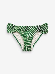 Зеленый с абстрактным принтом  - Трусики бикини с рюшами на боках Mint Velvet - Изображение 2 из 2