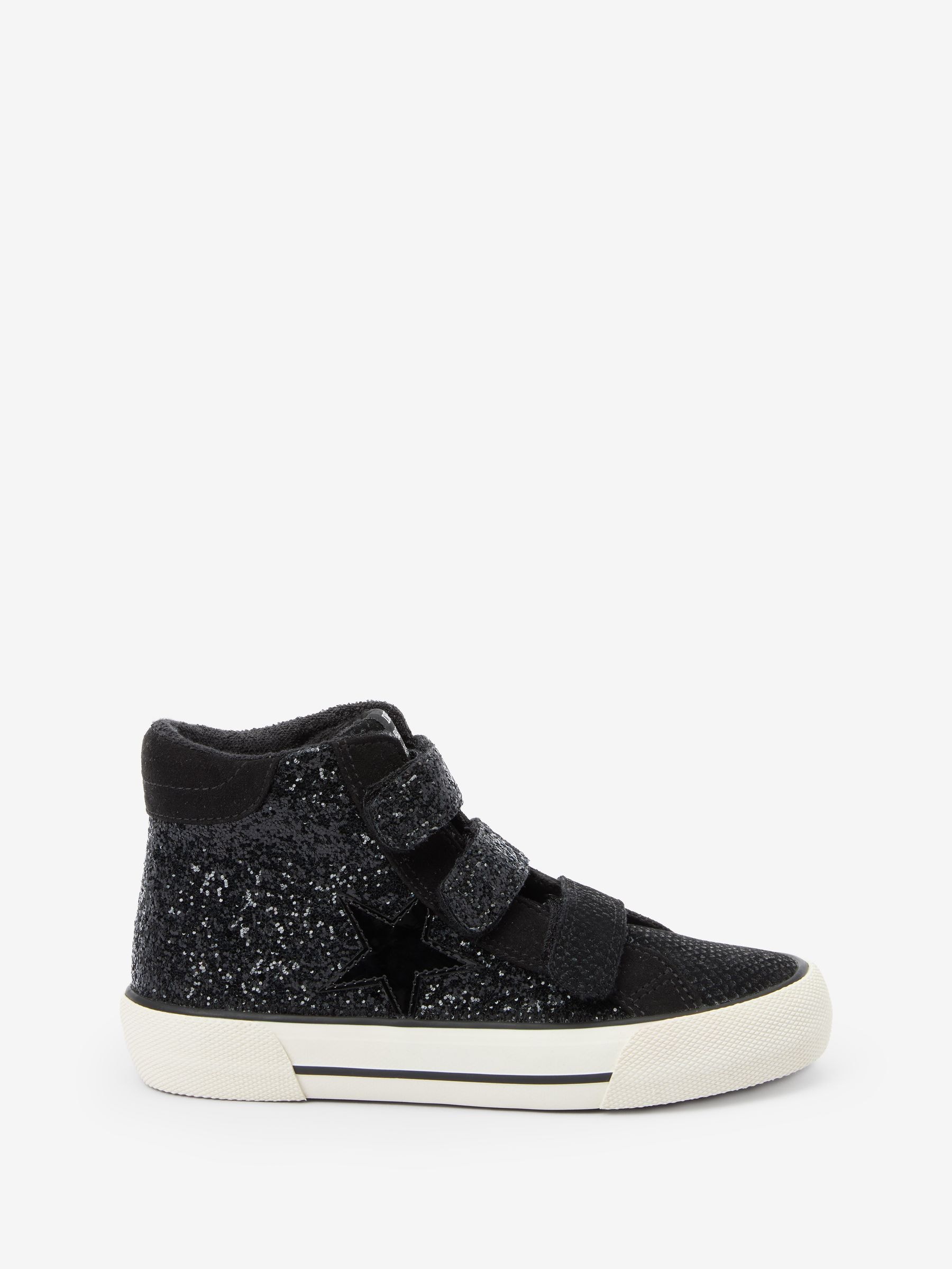 Buy Black Wide Fit G Glitter Touch Fastening High Top Trainers from Next Luxembourg