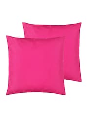 furn. Pink Plain Twin Pack Water UV Resistant Outdoor Cushions - Image 2 of 4