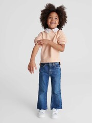 Reiss Apricot Sadie Junior Button Back Jersey Collar Sweatshirt - Image 4 of 7