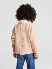 Reiss Apricot Sadie Junior Button Back Jersey Collar Sweatshirt - Image 5 of 7