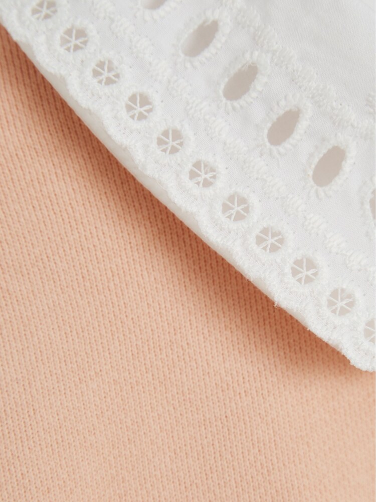 Reiss Apricot Sadie Junior Button Back Jersey Collar Sweatshirt - Image 7 of 7