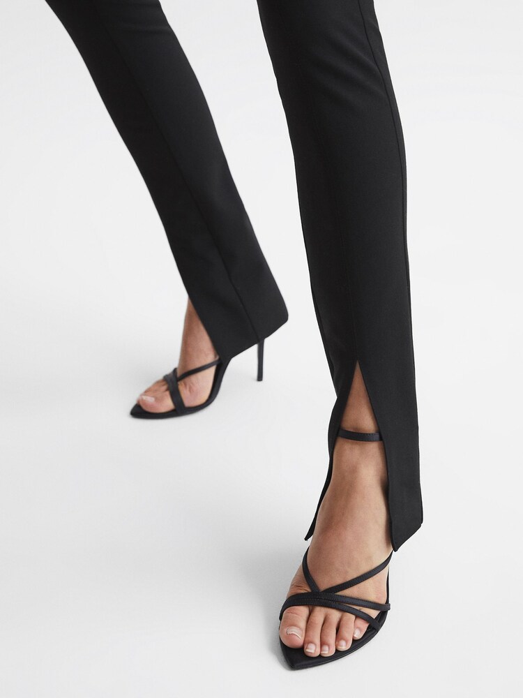 Reiss Black Jayne Skinny Fit Split Front Trousers - Image 6 of 6