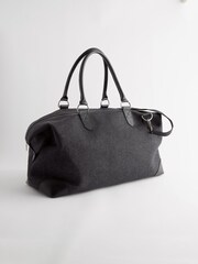 Black Herringbone Tweed Holdall - Image 3 of 10