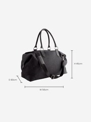 Black Herringbone Tweed Holdall - Image 4 of 10
