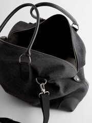 Black Herringbone Tweed Holdall - Image 5 of 10