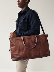 Brown Leather Holdall Bag - Image 1 of 7