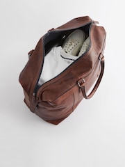 Brown Leather Holdall Bag - Image 3 of 7