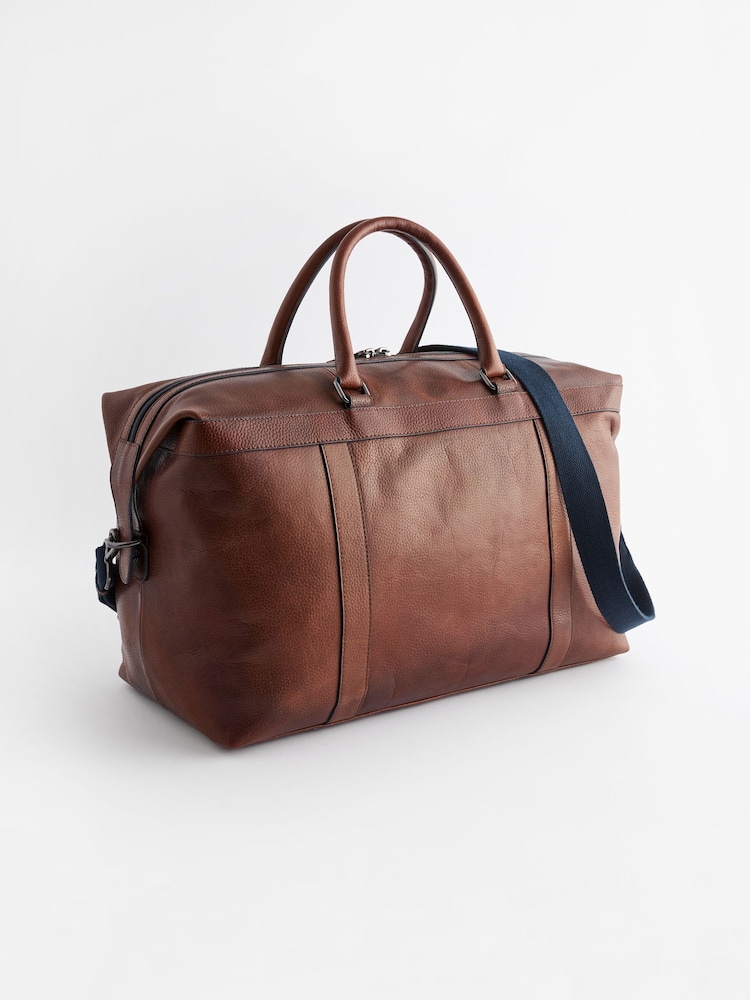 Brown Leather Holdall Bag - Image 5 of 7