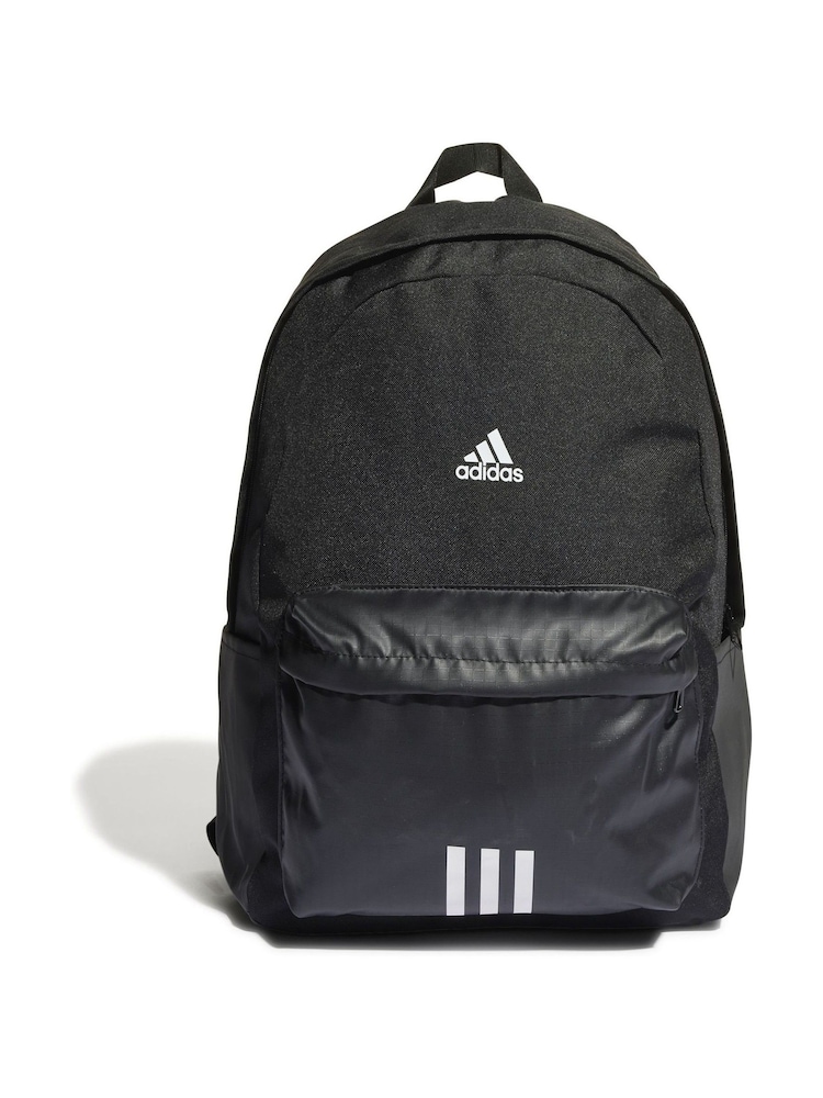 adidas Black Classic Badge of Sport 3-Stripes Backpack - Image 1 of 6