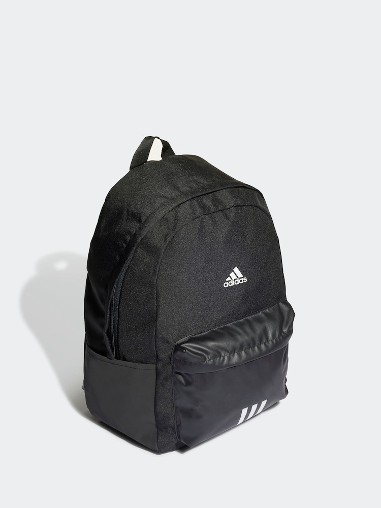 adidas Black Classic Badge of Sport 3-Stripes Backpack - Image 3 of 6