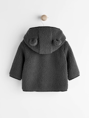 Charcoal Grey Teddy Baby Cosy Fleece Borg Jacket - Image 2 of 6