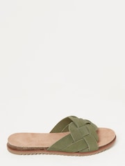 FatFace Green Andrea Weave Sandals - Image 1 of 4