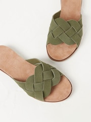 FatFace Green Andrea Weave Sandals - Image 3 of 4