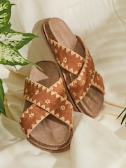 FatFace Brown Embroidered Meldon Sandals - Image 5 of 5