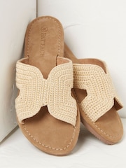 FatFace Natural Larissa Crochet Sandals - Image 4 of 6