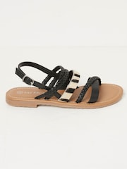 FatFace Black Zebra Xanthe Sandals - Image 1 of 4