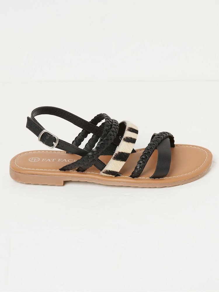 FatFace Black Zebra Xanthe Sandals - Image 1 of 4