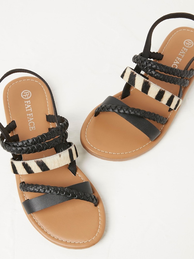 FatFace Black Zebra Xanthe Sandals - Image 2 of 4