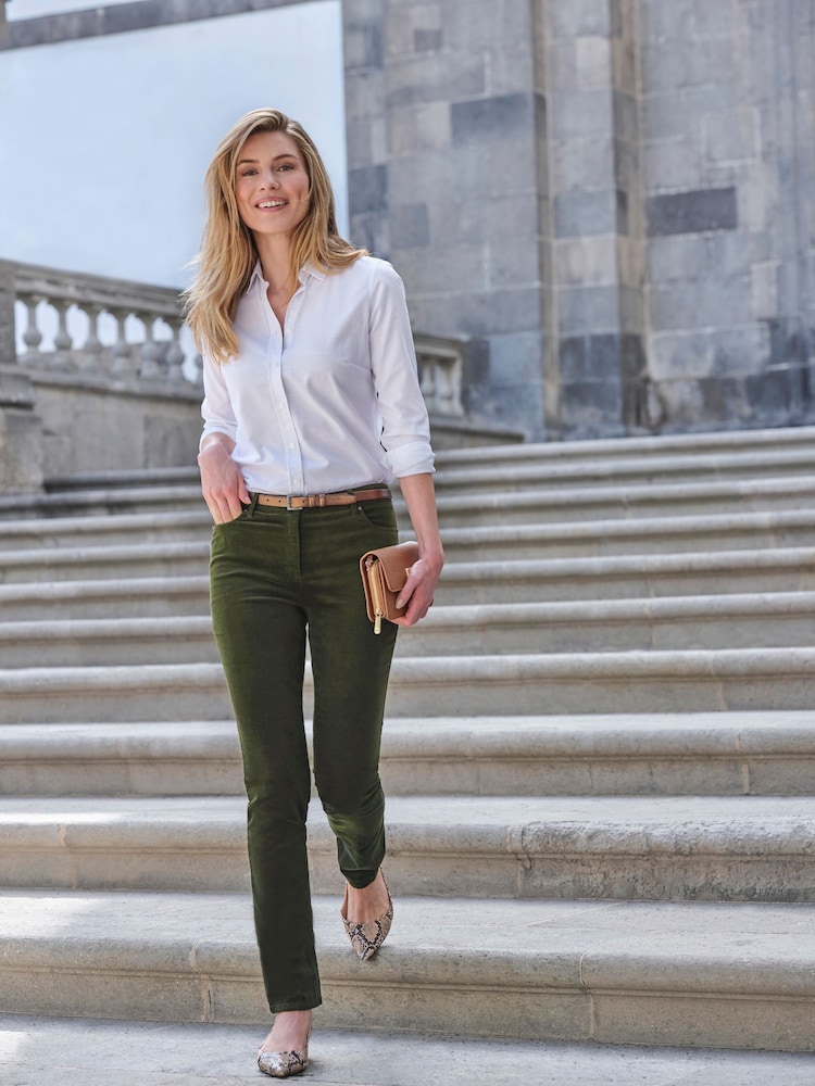 Pure Collection Washed Velvet Jeans - Image 2 of 3
