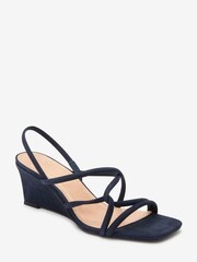 Navy Blue Signature Slingback Slim Wedges - Image 4 of 6