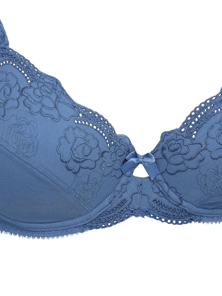 Anya Madsen Laura Blue Floral Underwire Non Padded Bra - Image 4 of 4