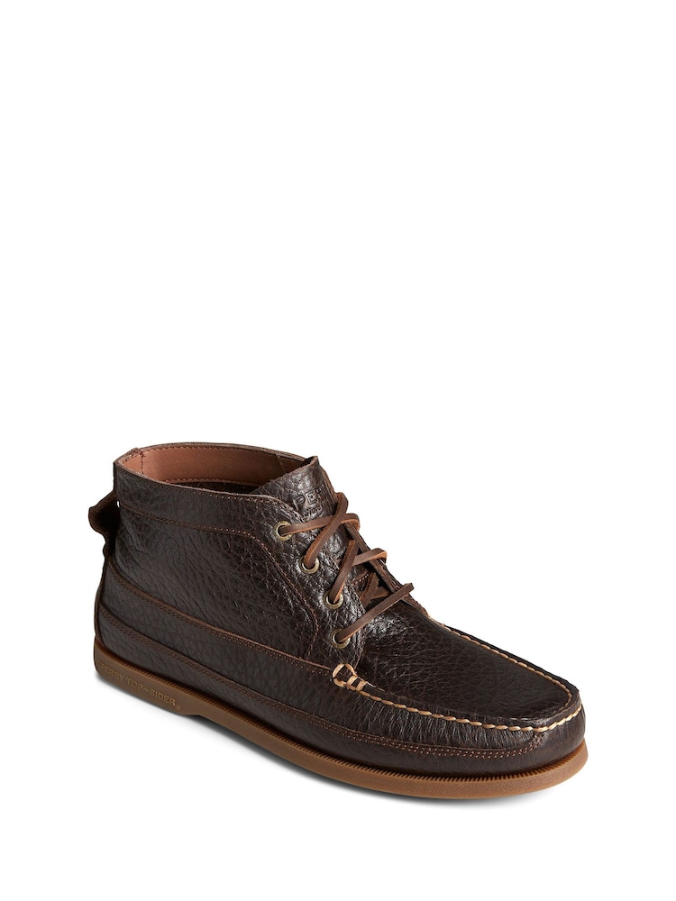 Sperry Brown Authentic Original Boat Chukka Tumbled Boots - Image 2 of 4