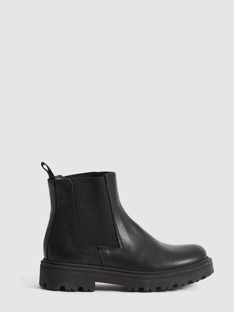 Reiss Black Taylor Junior Leather Chelsea Boots - Image 2 of 7