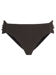 Черный фактурный - Трусики бикини с рюшами на боках Mint Velvet - Изображение 3 из 4