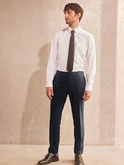 Navy Skinny Trimmed Check Suit: Trousers - Image 2 of 7