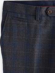 Navy Skinny Trimmed Check Suit: Trousers - Image 6 of 7