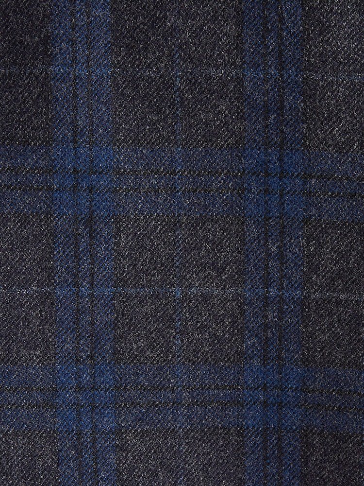 Navy Skinny Trimmed Check Suit: Trousers - Image 7 of 7