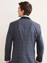 Mid Blue Trimmed Check Suit Jacket - Image 3 of 12