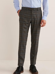 Grey/Blue Trimmed Prince of Wales Check Suit: Trousers - Image 1 of 8