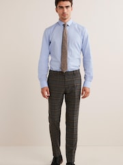 Grey/Blue Trimmed Prince of Wales Check Suit: Trousers - Image 2 of 8