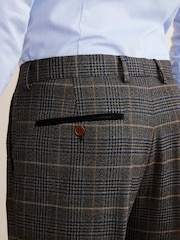 Grey/Blue Trimmed Prince of Wales Check Suit: Trousers - Image 4 of 8