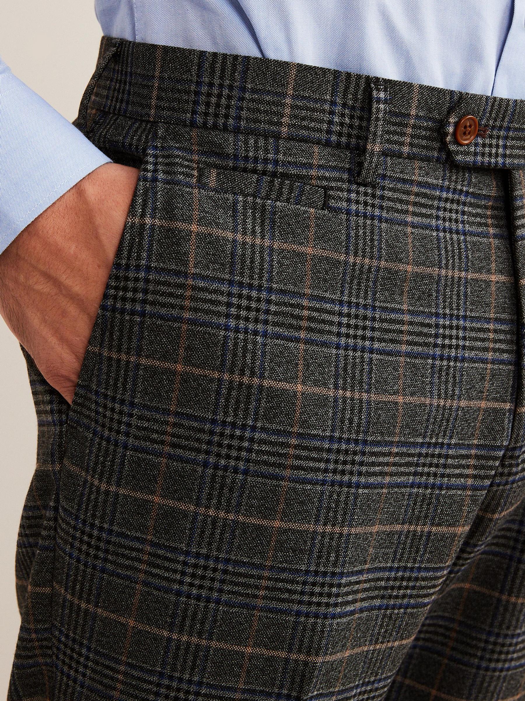 Buy Grey/Blue Trimmed Prince of Wales Check Suit: Trousers